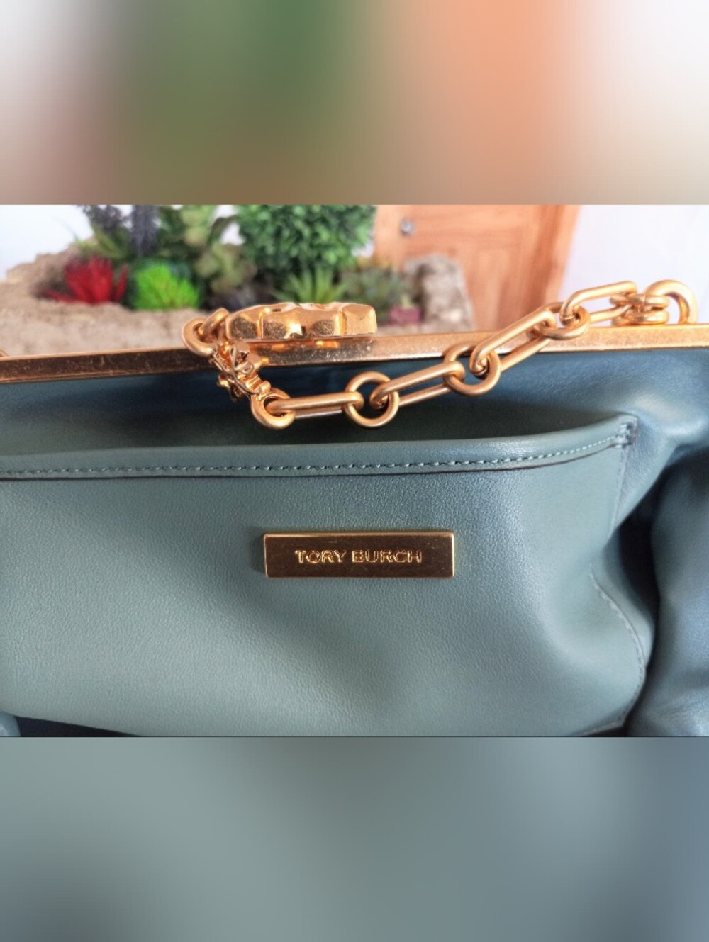 Tory Burch Cleo Shoulder Bag in Moose, Like New, Large size Frame bag. - Picture 11 of 15
